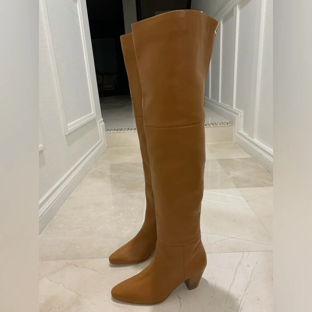 Lafayette 148 New York Lucille Tall Napa Leather Boots Size 38